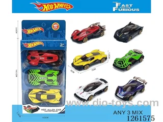 3PCS free wheel alloy car