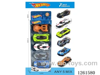 5PCS free wheel alloy car