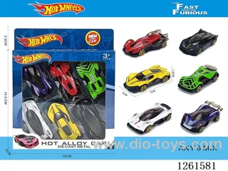 6PCS free wheel alloy car