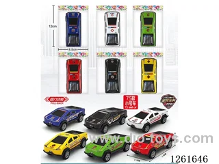 6 types pull back police car (Metal iron shell)
