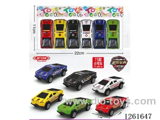 6 types pull back police car (Metal iron shell) 6PCS