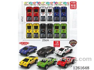 6 types pull back police car (Metal iron shell) 12PCS