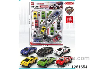 6 types pull back police car (Metal iron shell) 12PCS