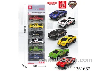 6 types pull back police car (Metal iron shell) 6PCS