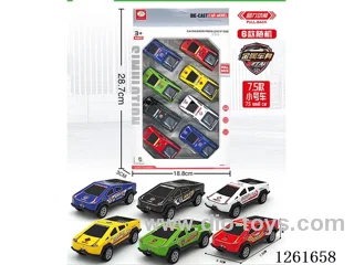 6 types pull back police car (Metal iron shell) 8PCS