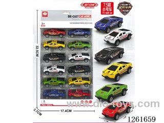 6 types pull back police car (Metal iron shell) 12PCS