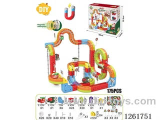 DIY Magnetic Levitation Track (Christmas Edition)(Dual Locomotives)175PCS included battery