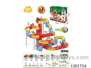 DIY Magnetic Levitation Track (Christmas Edition)(Dual Locomotives)187PCS included battery