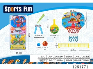 Basketball Backboard, Jump Rope, Ping Pong Sports Set
