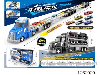 Transforming Folding American Truck + Metal Car x2
