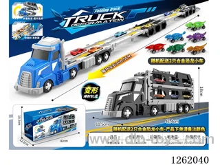 Transformable Folding American Truck (2 Alloy Dinosaur Cars)
