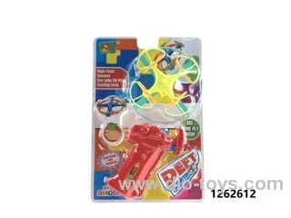 Pull string 4 axis flying frisbee in blister card
