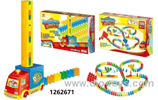 Electric domino car + slingshot set in color box