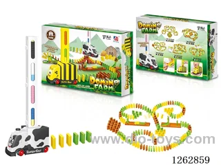 Electric Domino Cow Cart + Slingshot Set 100PCS