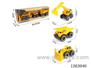 3PCS inertia engineering vehicle (bulldozer, digger, earth-moving)