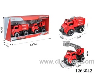 2PCS Inertia fire truck (sprinkler, ladder)