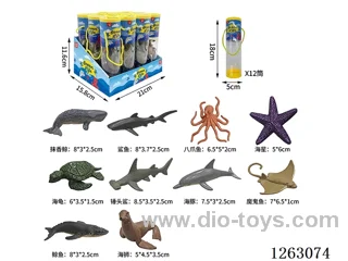 Small marine animals 10 types 12 PET tube packs (12PCS single tube price)