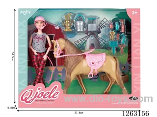 11.5 Inch Joint Doll Horse Trainer Set