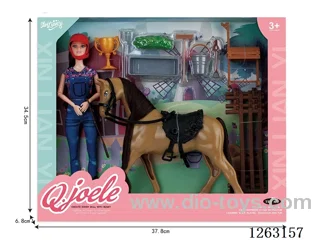 11.5 Inch Joint Doll Horse Trainer Set