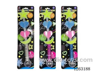 Star moon glow stick included battery  3 colors