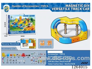 Magnetic DIY Transformable Track Car 79PCS included battery