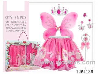 Flower Fairy Wings, Skirt, and Accessories Set