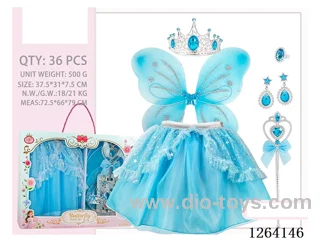 Flower Fairy Wings, Skirt, and Accessories Set