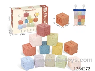 Soft Rubber Dinosaur Number Building Blocks 13PCS (with storage bag)