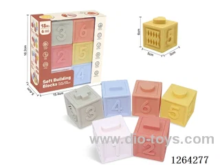 Soft Rubber Chinese Zodiac Numbers 1-6 Building Blocks 6PCS