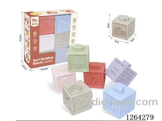 Soft Rubber Animal Numbers +-1234 Building Blocks 6PCS