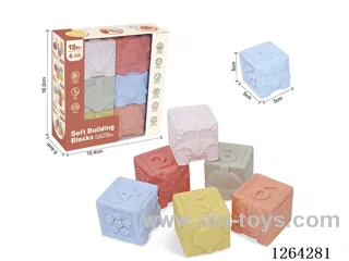 Soft Rubber Dinosaur Numbers 1-6 Building Blocks 6PCS