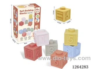 Soft Rubber Animal Numbers 1-6 Small Building Blocks 6PCS