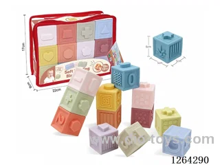 Soft Rubber Chinese Zodiac Animal Number Building Blocks 12PCS