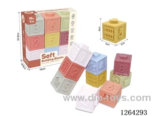 Soft Rubber Animal Number 1-9 Building Blocks 9PCS