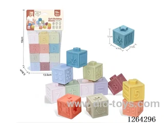 Soft Rubber Animal Number Small Building Blocks 12PCS