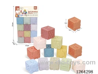 Soft Rubber Dinosaur Number Building Blocks 12PCS