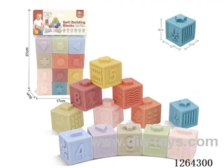 Soft Rubber Animal Number Building Blocks 12PCS