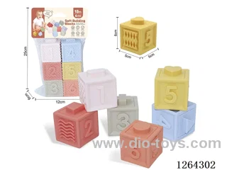 Soft Rubber Zodiac Sign Numbers 1-6 Building Blocks 6PCS