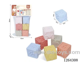 Soft Rubber Dinosaur Numbers 1-6 Building Blocks 6PCS