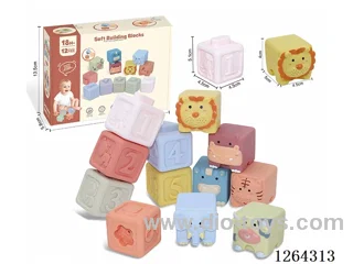 Soft Rubber Animal Ocean Number Blocks 1-6 - Small Pieces, 12PCS