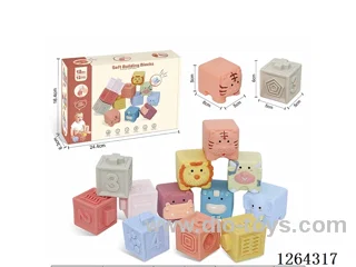 Soft Rubber Animal Zodiac Signs Numbers 1-6 Building Blocks 12PCS