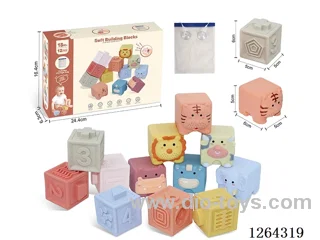 Soft Rubber Animal Zodiac Signs Numbers 1-6 Building Blocks 13PCS (with storage bag)