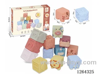 Soft Rubber Animal Dinosaur Numbers 1-6 Building Blocks 12PCS