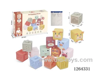 Soft Rubber Animal Zodiac Signs Numbers 1-6 Building Blocks 13PCS (with storage bag)