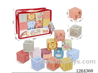 Soft Rubber Animal Zodiac Signs with Numbers 1-6 Building Blocks 12PCS