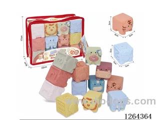 Soft Rubber Animal Dinosaur Numbers 1-6 Building Blocks 12PCS