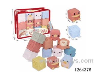 Soft Rubber Ocean Dinosaurs Numbers 1-6 Building Blocks 12PCS