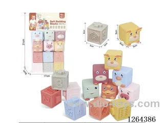 Soft Rubber Animal Zodiac Signs Numbers 1-6 Building Blocks 12PCS