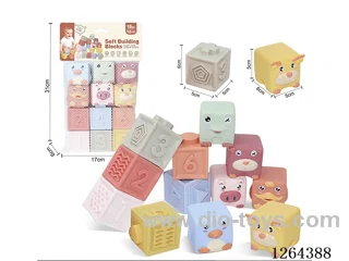 Soft Rubber Animal Numbers 1-6 Building Blocks 12PCS