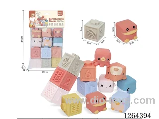 Soft Rubber Animal Numbers 1-6 Building Blocks 12PCS